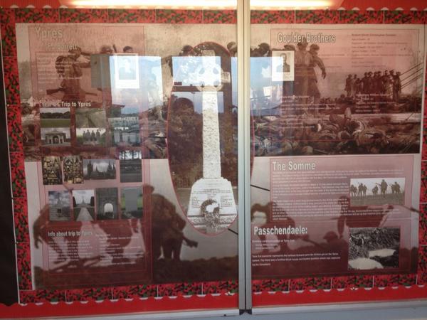 Luca's WW1 display on Aylsham's WW1 heroes just gone up in the corridor. Check it out when you're upstairs.