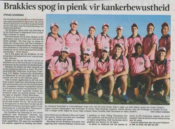 "<a href="/Brakkies1stXI/">Brackenfell 1st XI</a>: The team supporting Breast Cancer Awareness  "