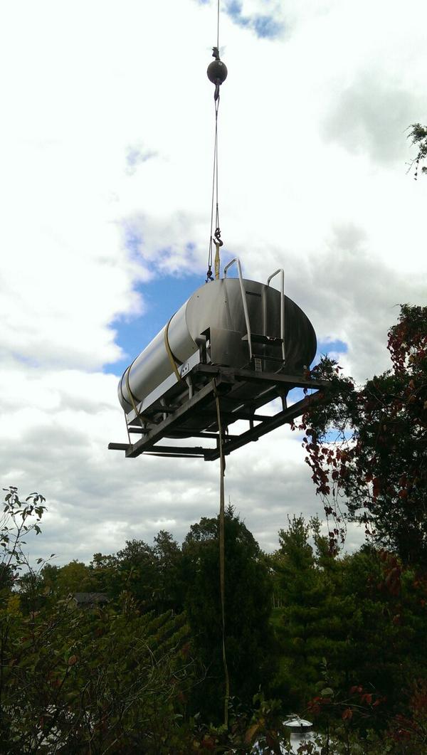 New horizontal tank being delivered today for Moira Rose and Chardonnay.  Inspired by trip to Beaujolais in June.