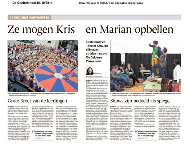 Leuk artikel in de Gelderlander, wat waren we trots op de nominatie! Helaas werd vandaag bekend dat we niet wonnen.