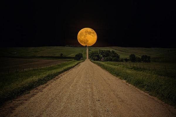 rybotics's tweet photo. Supermoon rises over road to nowhere in eastern South Dakota.
Photography by Aaron J. Groen http://t.co/uFQ4XiAscW