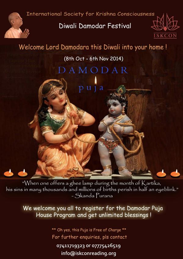 ISKCONReading's tweet image. Damodar Puja House programs in Reading for ultimate blessing! Register your interest for this Kartik.