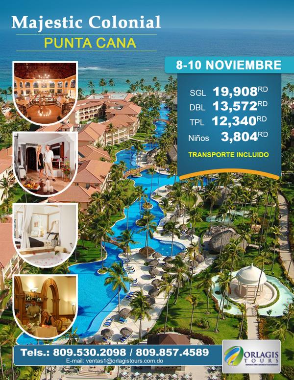 OrlagisTours's tweet photo. Disfrutar junto a nosotros a esta magnifico hotel MAJESTIC COLONIAL PUNTA CANA.TODO INCLUIDO Del 8 Al 10 De Noviembre http://t.co/3SfT2pnsmv