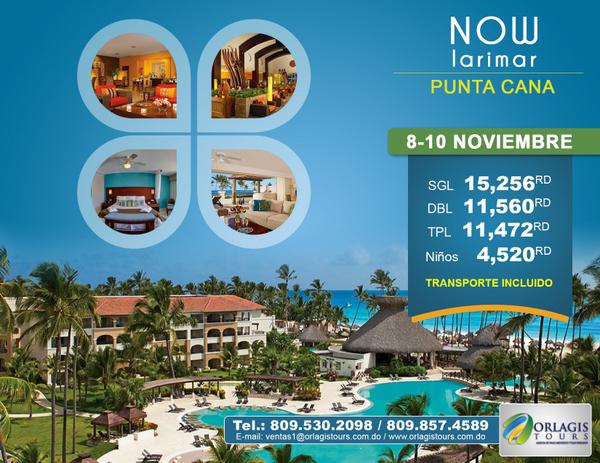 OrlagisTours's tweet photo. Disfruta junto a nosotros en este maravilloso hotel NOW LARIMAR Punta Cana.  TODO INCLUIDO Del 8 Al 10 De Noviembre http://t.co/VQAEUSqEy3