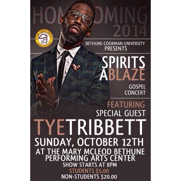BCU_Activities's tweet photo. Time has changed. But we still will worship with the one and only @TyeTribbett on Sunday @8pm ! #BCUHC2014 #BCU http://t.co/eevfWx1Oan