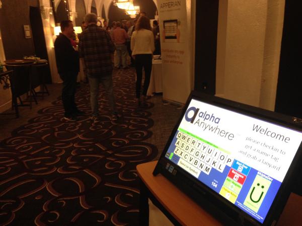ubersimple's tweet image. Easy check in with #uCheckNPrint at @alphasoftware #alphadev world conference 2014