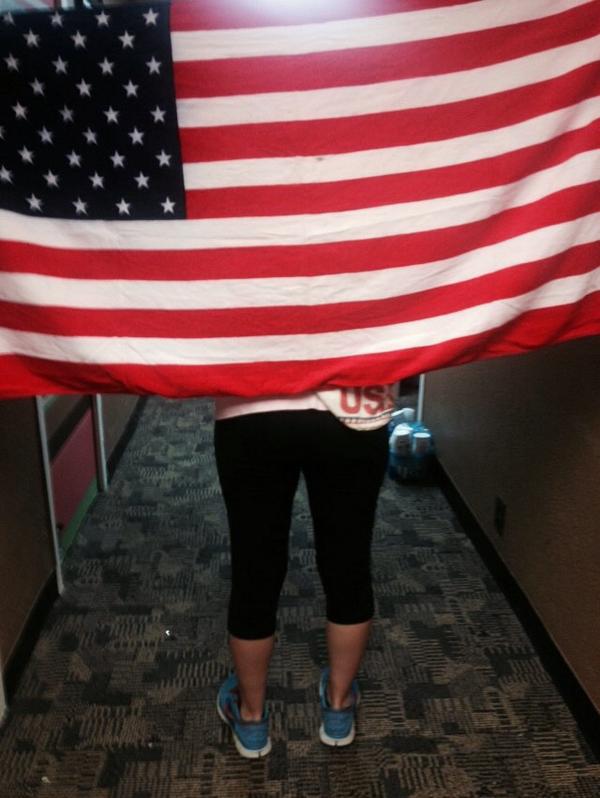 NSURowdyCrowd's tweet photo. Getting my USA stuff together for the football game Saturday #FannyPack #FlagTowel http://t.co/UKl16Pyn2g