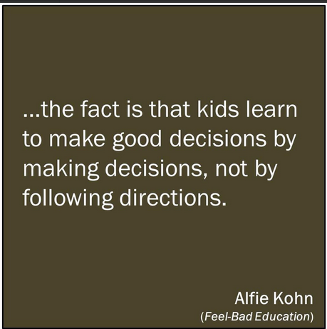 MindforLearning's tweet photo. MT: @Primary_Ed  Kids learn to make good decisions by making decisions, not by following instructions. #edchat http://t.co/CQzGKsOPXm