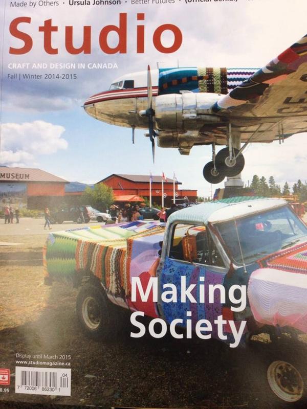 YarnBombYukon's tweet photo. #craftivism &amp; #yarnbombing #communityart appreciation continue with this feature in #studiomagazine http://t.co/bKRCuuTcYQ