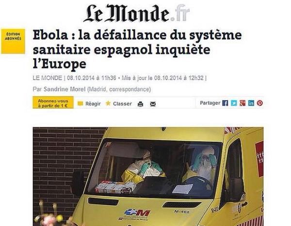 mabelgalaz's tweet photo. En Le Monde lo tienen claro. Y no culpan a la enfermera http://t.co/yv5JKvzpVi