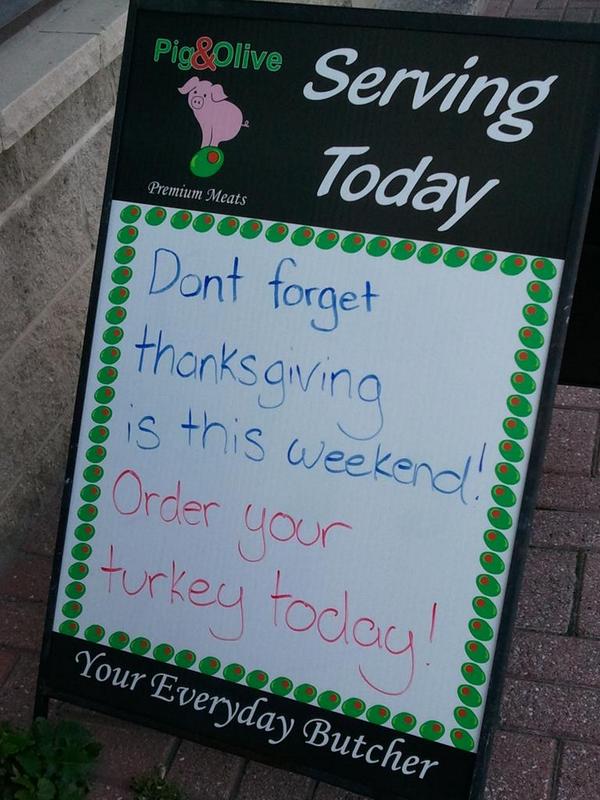 eatlocalKtown's tweet photo. @ThePigandOlive is still taking turkey orders - Ontario Grade A and organic options - for your #localthanksgiving http://t.co/biVfwFvmIV