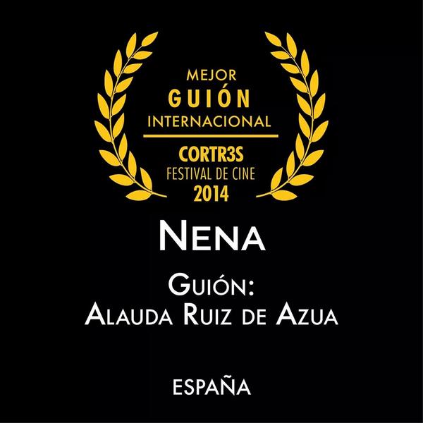 COR3fest's tweet photo. Mejor Guión: Alauda Ruiz de Azua de #España con el cortometraje Nena. http://t.co/URgz3acKUn