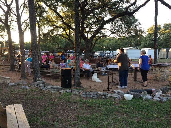 CovenantAustin's tweet image. Tonight's outdoor worship and blessing of the animals service.