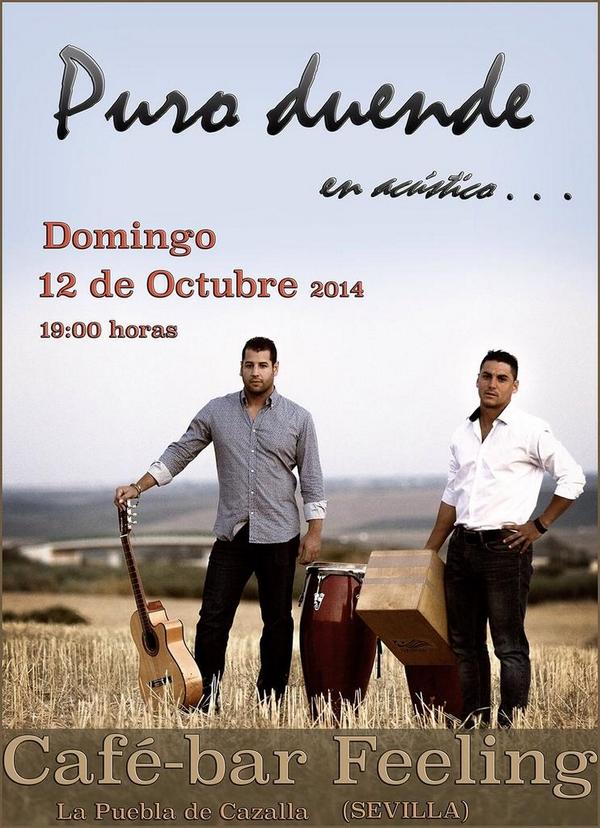 PuroDuende's tweet photo. ---
---
Enviado por WhatsApp Este Domingo estaremos en el @BarFeeling en la Puebla de Cazalla.Os esperamos. http://t.co/7sm7loqbLx