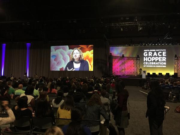 FLFdocs's tweet photo. #CODEdocumentary trailer screens at Male Allies Plenary @ghc @Indiegogo #GHC14 http://t.co/gIpjhIIoyg