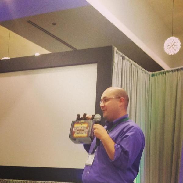 kmurtagh's tweet photo. What better prize for a Chicago #hackathon than Krankshaft beer from local @MetroBrewing #fruDevCon @FruitionPartner http://t.co/hxXOTQpwHp