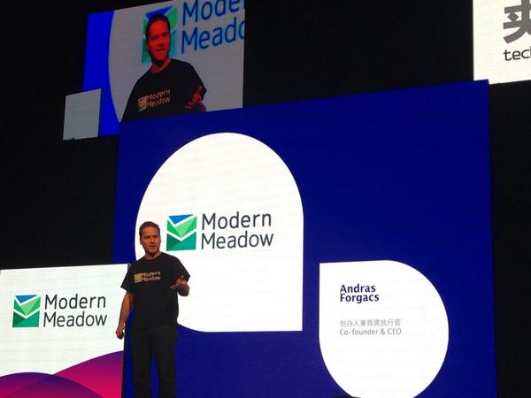 Lab created, leather and meat out of #ModernMeadow Labs !!!