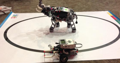 modernteaching's tweet photo. Robots entertaining teachers @ULearnNZ #ulearn14 #modernteachingaids #legomindstormsev3 #cenz14 #edchatnz http://t.co/uKkiHMCC8z