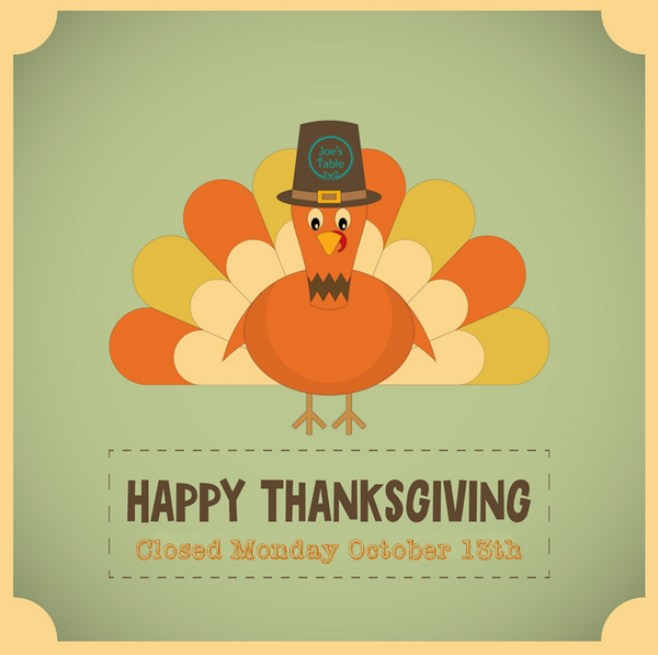 JoesTableCafe's tweet photo. Happy #Thanksgiving from the Joe's Table team! http://t.co/0yHGgnH6lB