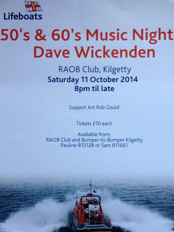 RNLISaundersft's tweet photo. Dust off your dancing shoes - Dave's back in town! Look forward to seeing you Saturday night http://t.co/W73ZH0dMXl
