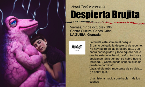 “<a href="/argotteatre/">Argot Teatre</a> La próxima semana #DespiertaBrujita viaja a La Zubia, Granada #teatro #niños cc <a href="/Ayto_lazubia/">Ayto. La Zubia</a>  #ttpbolos