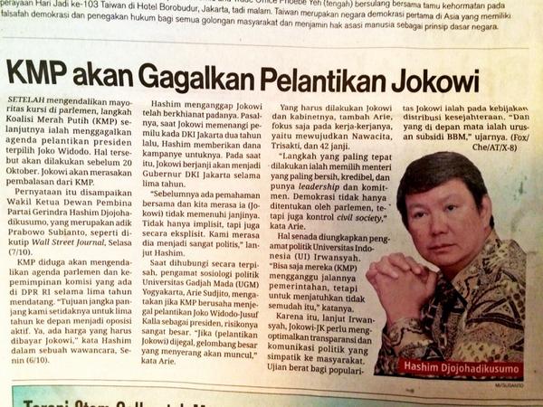 RT <a href="/fadjroeL/">Dr. M. Fadjroel Rachman</a>: Hasyim ketakutan, nyalah2in wartawan, ya tuntut saja sama korannya toh! betul pak <a href="/SBYudhoyono/">S. B. Yudhoyono</a> ? ...