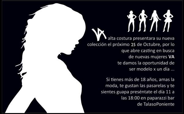 Si quieres desfilar para <a href="/virginiaabzueta/">VA</a> y ser modelo por un día,vente al casting en el <a href="/PaparazziPlaya/">Paparazzi Playa</a> este sábado