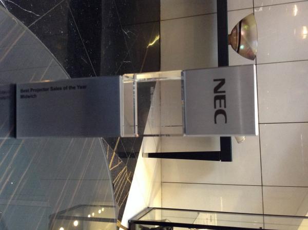 MidwichLtd's tweet photo. We're delighted to win Best Projector Sales plaudit at the @NEC_ProAV Display Trends Forum last night http://t.co/4yPSlO5pjU