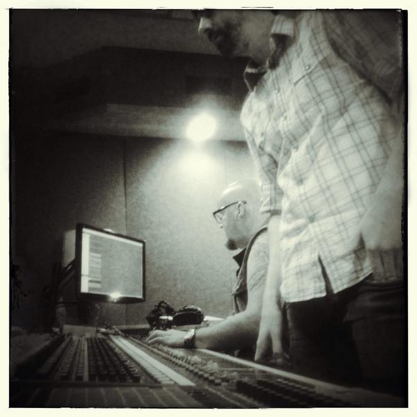 #AlainJohannes &amp; #EvanBradford  trying hard to make us sound decent. Song 1 of the upcoming album being mixed today!