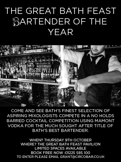 Circobarbath's tweet photo. Todays the day...! Who will take home the coveted trophy and title of THE GREAT BATH FEAST BARTENDER OF THE YEAR? http://t.co/EBjU8sVRWy