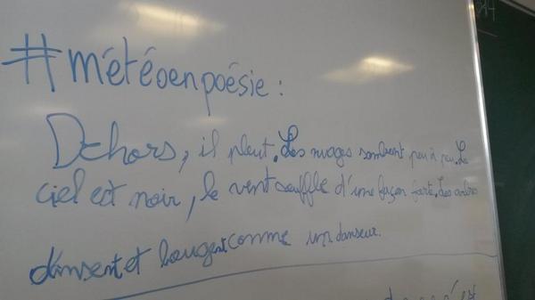 Les6eme's tweet image. 140 caractères c&apos;est parfois difficile quand on est inspiré comme #mélisa :)
#météoenpoésie
#groupevert