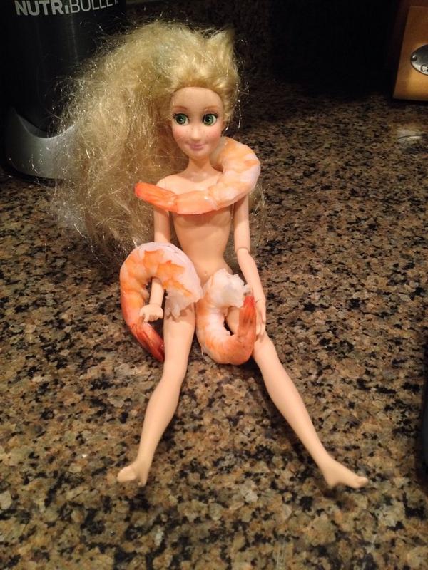 I threw a couple shrimp on the Barbie.