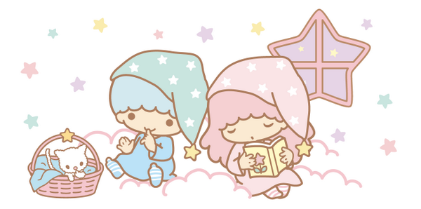 1boy 1girl book star (symbol) pink hair nightcap hat  illustration images