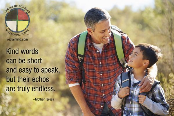 ReclaimingYouth's tweet photo. Thursday Thought: "Kind words can be short and easy to speak, but their echos are truly endless." http://t.co/ZVHVS5eQId