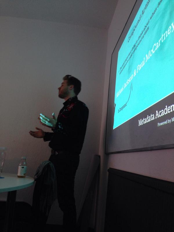 metablemusic's tweet photo. Tom doing his bit for our "Metadata 101" training day in association with @AIM_UK http://t.co/f723laAKmx