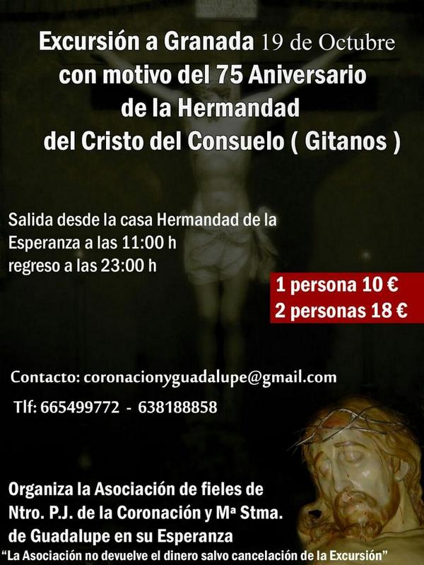 StmaGuadalupe's tweet photo. ABIERTO PLAZO DE RESERVA DE PLAZAS PARA PONER UN SEGUNDO AUTOBÚS aprovecha y no te quedes fuera #CofradiasMLG http://t.co/ah3gNTZhtW