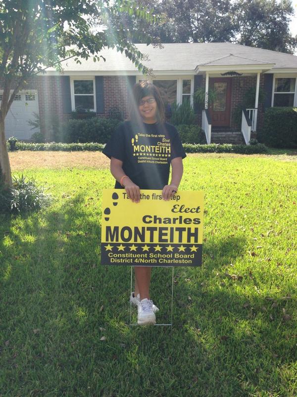 Yard signs going up in #ParkCircle! #voteforcharles #firststep4d4