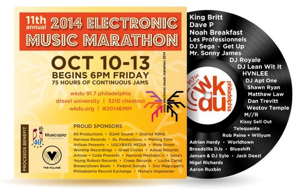 wkdu's tweet photo. THANK YOU to all the sponsors and DJs who donated their time and resources to us. Begins at 6 PM tomorrow!
#2014EMM http://t.co/o6PXp8vjuL