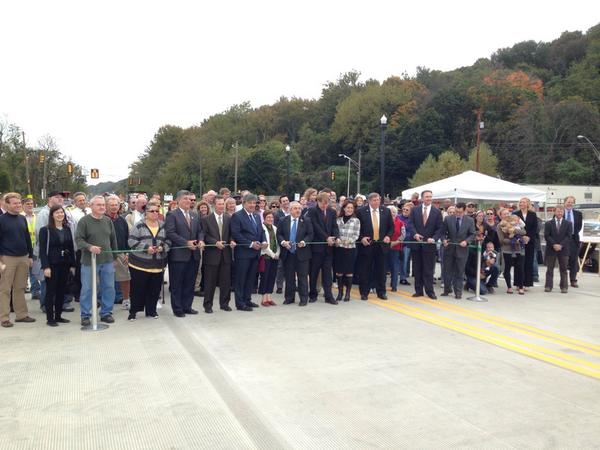 SenatorJimFerlo's tweet photo. Proud to open the Heth's Run Bridge with fellow elected officials, community members, PennDOT and more http://t.co/pw1TXcOAdz