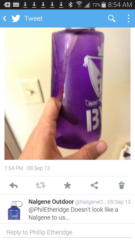 PhilEtheridge's tweet photo. Tbt to that time Nalgene called me out on havin a fake. New it was cheap for some reason lol http://t.co/a8bqMPYoXJ