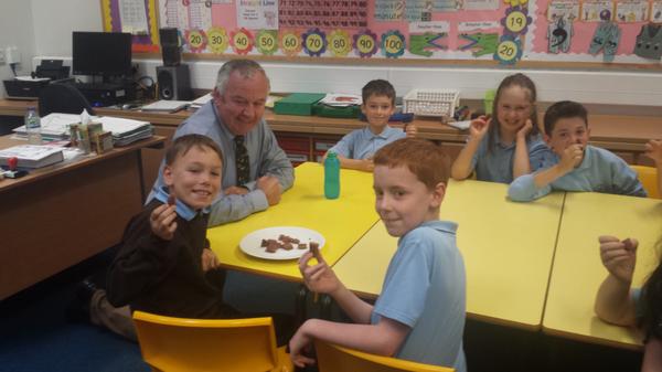 highlandsociety's tweet photo. great morning at St Elizabeth Primary for @TheRHET Kids loved the tasty Highland beef sausages @CedarCottage01 http://t.co/kNc7KXHK1Q