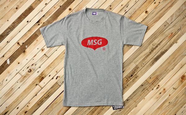 Red Color of MSG logo printed on misty grey #tshirts is now available at <a href="/PRIGELGALLERY/">PRIGEL</a> | Photographed <a href="/AnandaNegara/">Ananda PRIGEL</a>