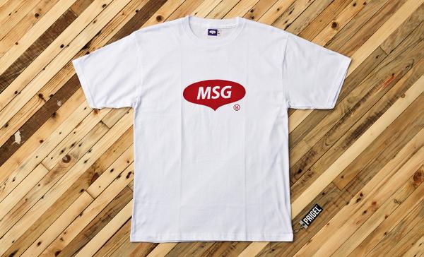 Red color of MSG logo printed on white #tshirt
is now available <a href="/PRIGELGALLERY/">PRIGEL</a>
Photographed <a href="/AnandaNegara/">Ananda PRIGEL</a>