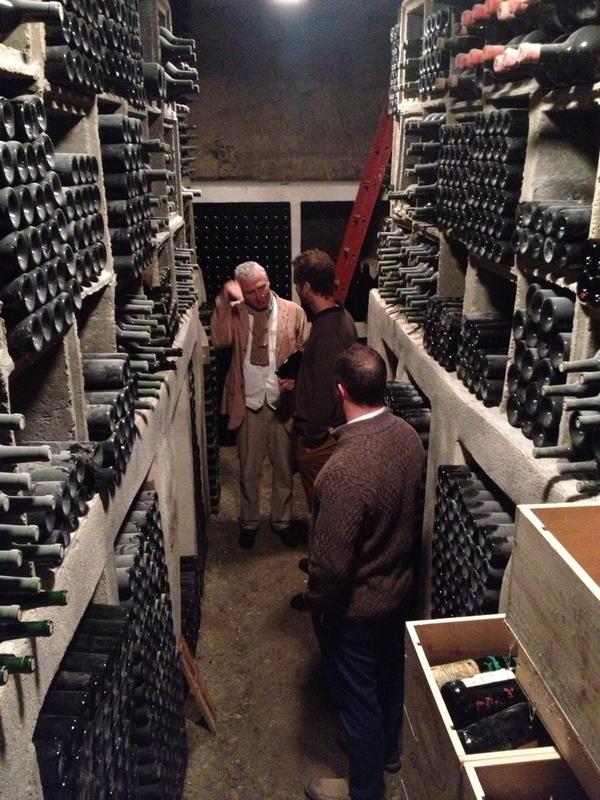 pamnyc287's tweet photo. @PatBurkeWine @tedwardwinesnyc Monsieur Mitjavile in his cellar. Such a philosopher!  Amazing man. http://t.co/7FfJt2hgb4