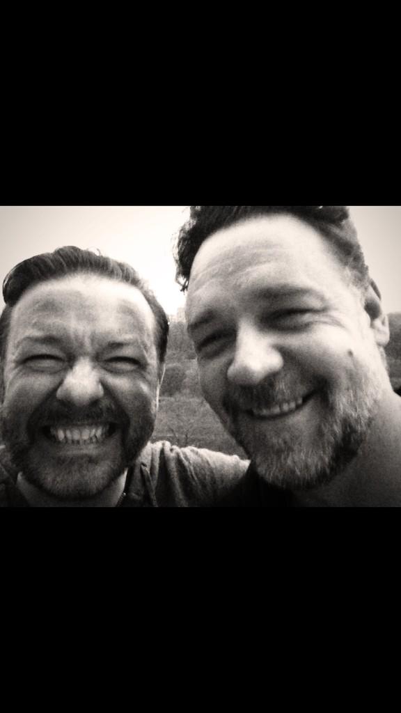 rickygervais's tweet photo. Just agreed to star in "Noah 2: Double Trouble" I play Russell's brother &amp; together we save twice as many animals. http://t.co/8hVEolbZel