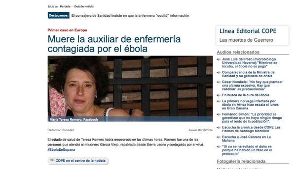 MeryMaruMaria's tweet photo. "@CarlosJG:Vergonzoso.La COPE tiene preparado un borrador por si la enfermera muere y lo publica por error: http://t.co/oLcY41oBe5" FLIPANTE
