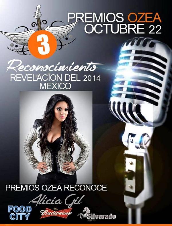 AliciaGilMusic's tweet photo. Quien me lee de Phoenix!! Nos vemos este 22 de octubre sí dios quiere! Premios #OZEA 2014 gracias por la invitación http://t.co/l94dFLT7v3
