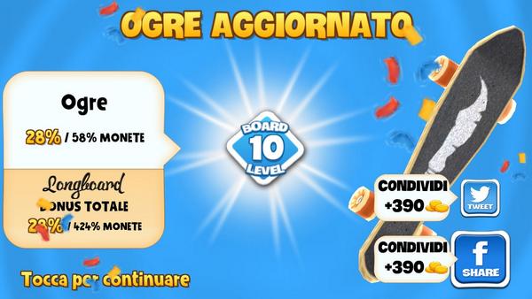 Ho aggiornato la mia tavola Ogre al livello 10 in #SkylineSkaters bit.ly/skylineskaters