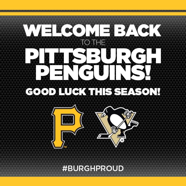 Pirates's tweet photo. Welcome back to our friends the @penguins!

#LetsGoPens #BurghProud http://t.co/m2iKpdPGHx