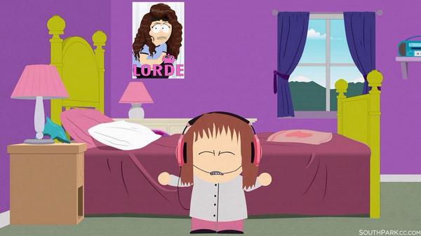 “<a href="/LordeDaily/">Lorde Daily</a>: Lorde on South Park ”

Ya ya feeling good on a Wednesday